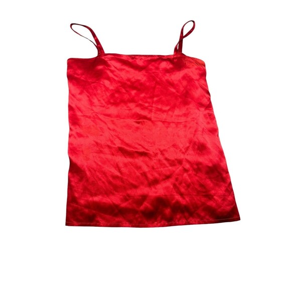 Red Oleg Cassini Sleeveless Shirt Blouse Collection Size 6 Silk - Picture 1 of 11